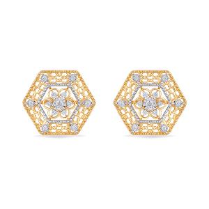 Buy 14 Karat Gold & Diamond Earrings