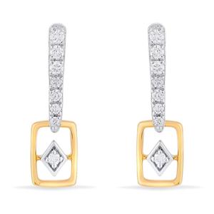 Buy Cage Drop Gold & Diamond Earrings