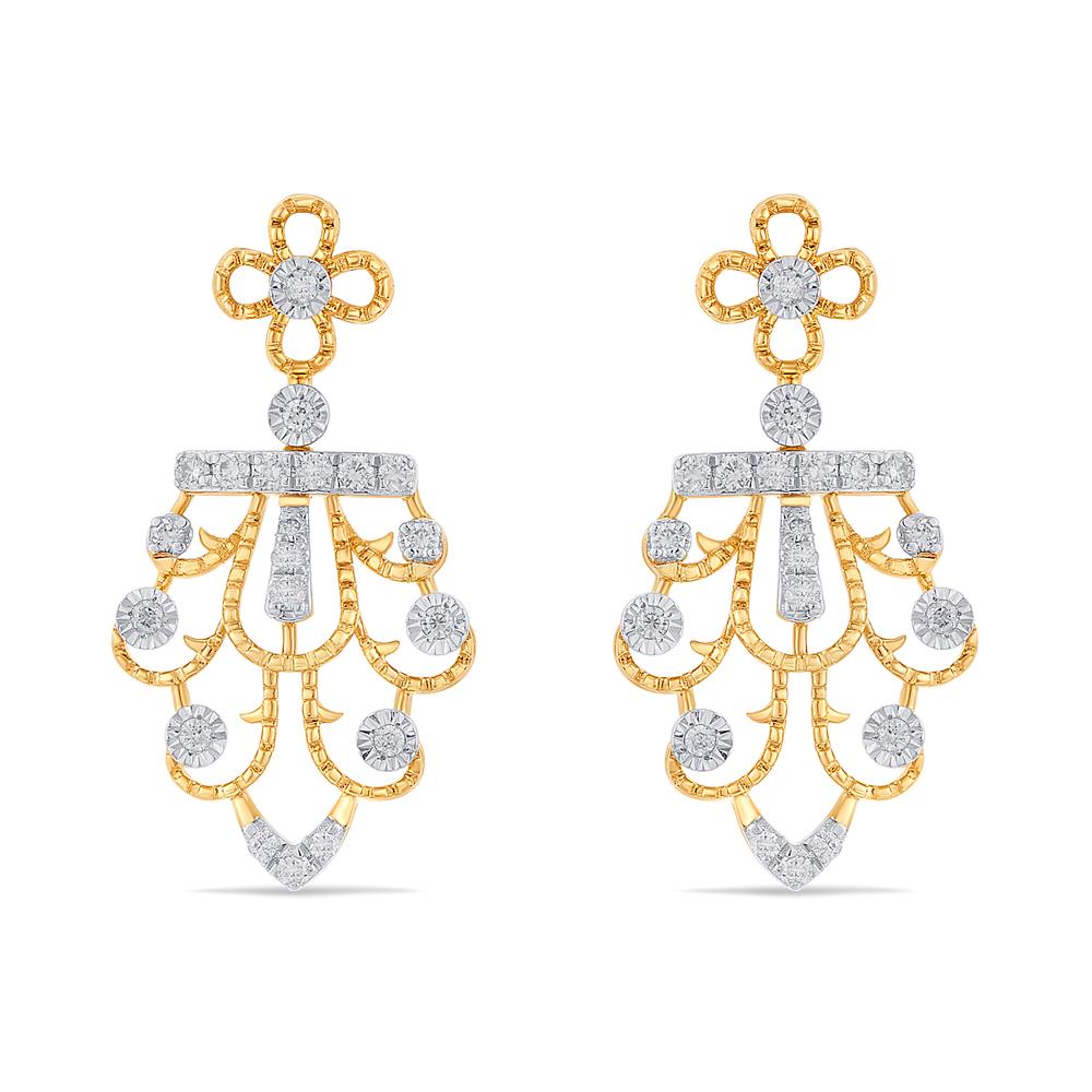 Buy 14 Karat Gold & Diamond  Earrings