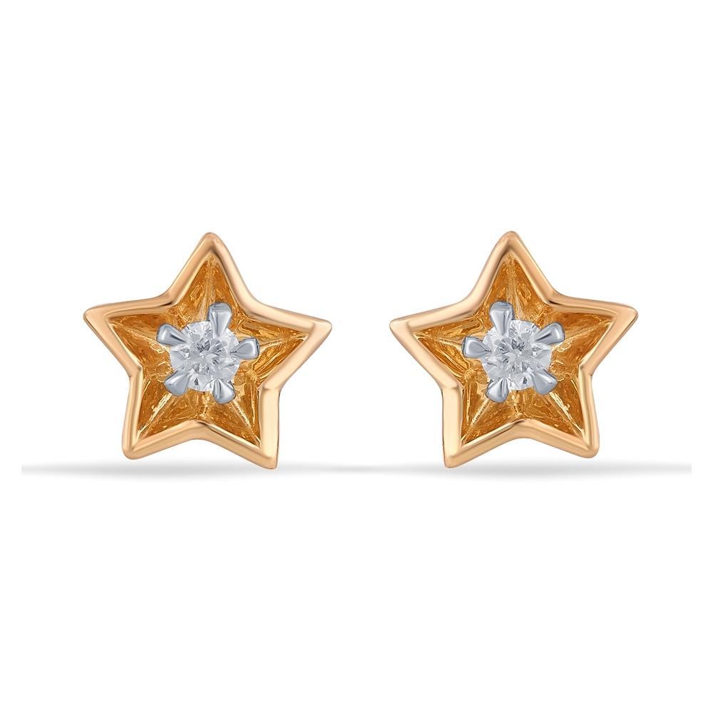 Buy Star Gold & Diamond Kids 14 Kt Earrings