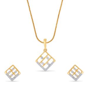 Buy Geometric Sparkle Diamond Pendant Set