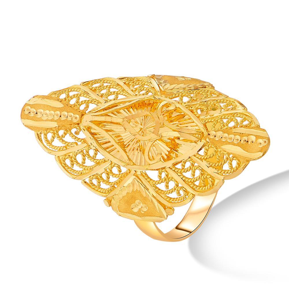 Buy Elaborate Filigree Cocktail Gold Ring