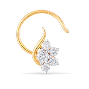 Buy 18 Karat Gold & Diamond Nose Pin