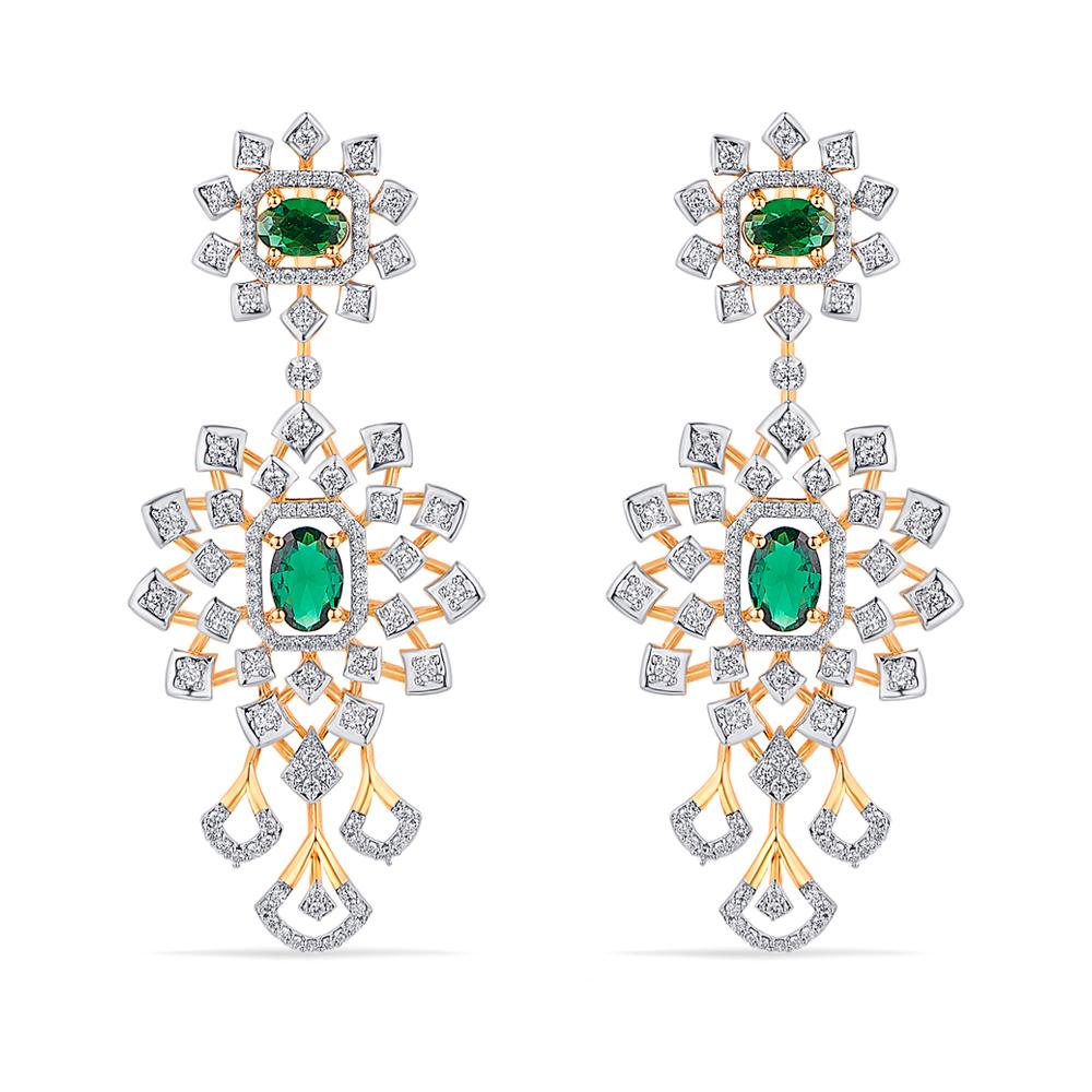 Buy 18 Karat Gold & Diamond Earrings