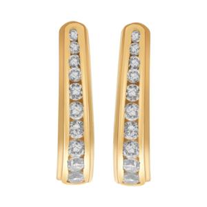 Buy 22 Karat Diamond-Accented Gold Hoop Earrings