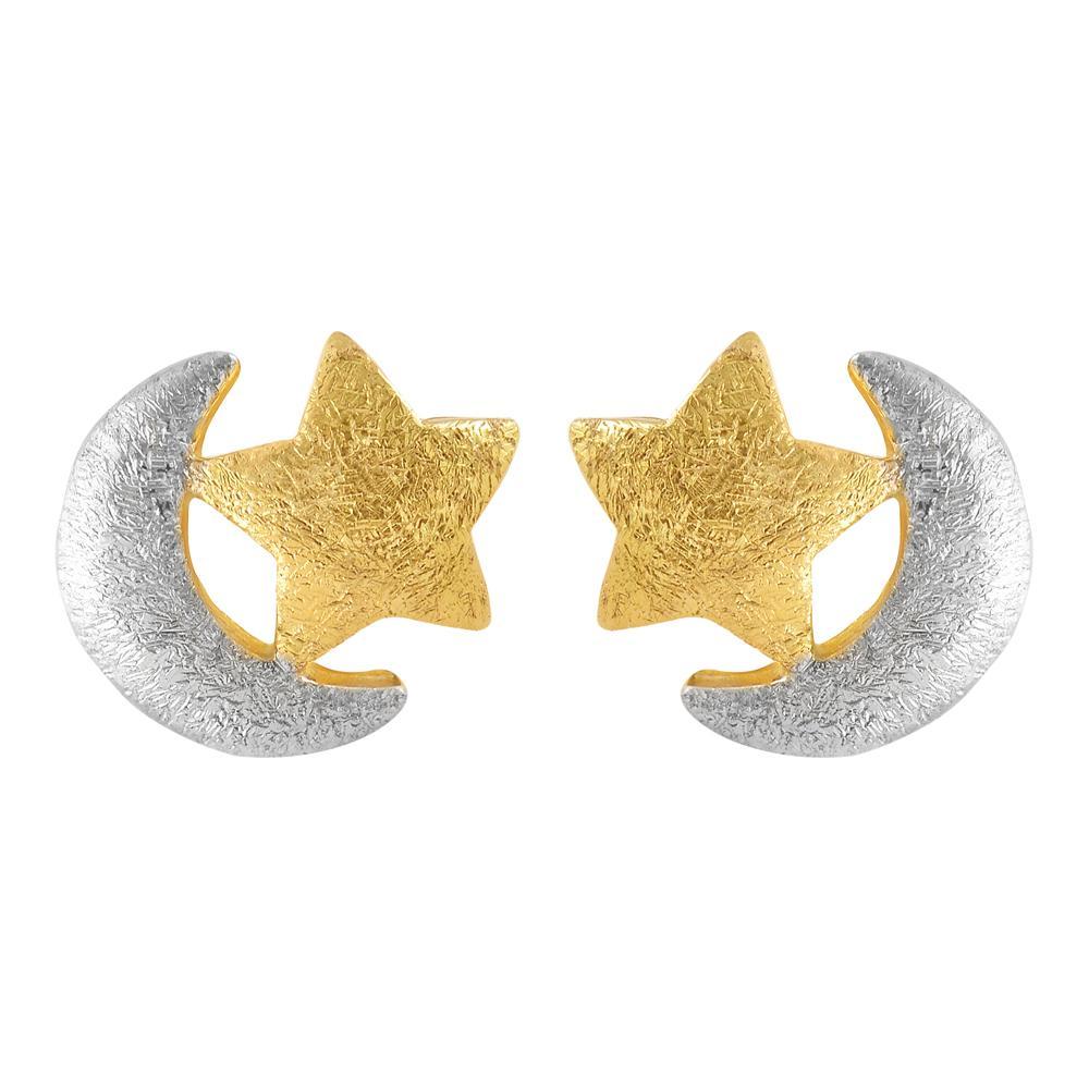 Buy Moon & Star Gold Kids 18 Kt Earrings