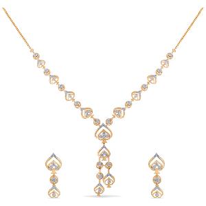 Buy 14 Karat Gold & Diamond Necklace Set