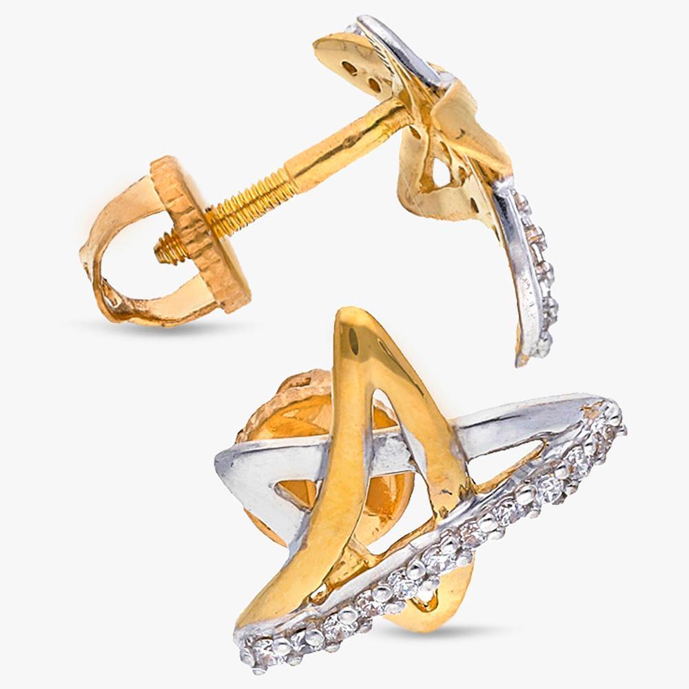 Buy 22 Kt Gold & Cubic Zircon Earrings
