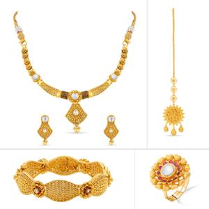 Buy 22 Karat Gold Necklace Set Combo