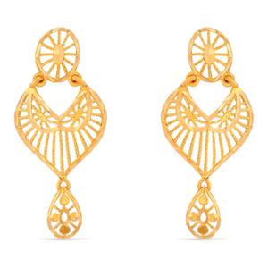 Buy 22 Karat Sunburst Drop Gold Earrings