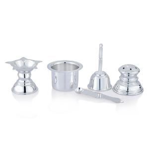 Buy 925 Silver Pooja Set - Pack of 5 Items