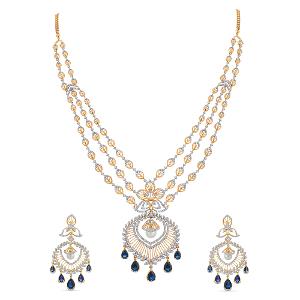 Buy 14 Karat Gold & Diamond Necklace Set