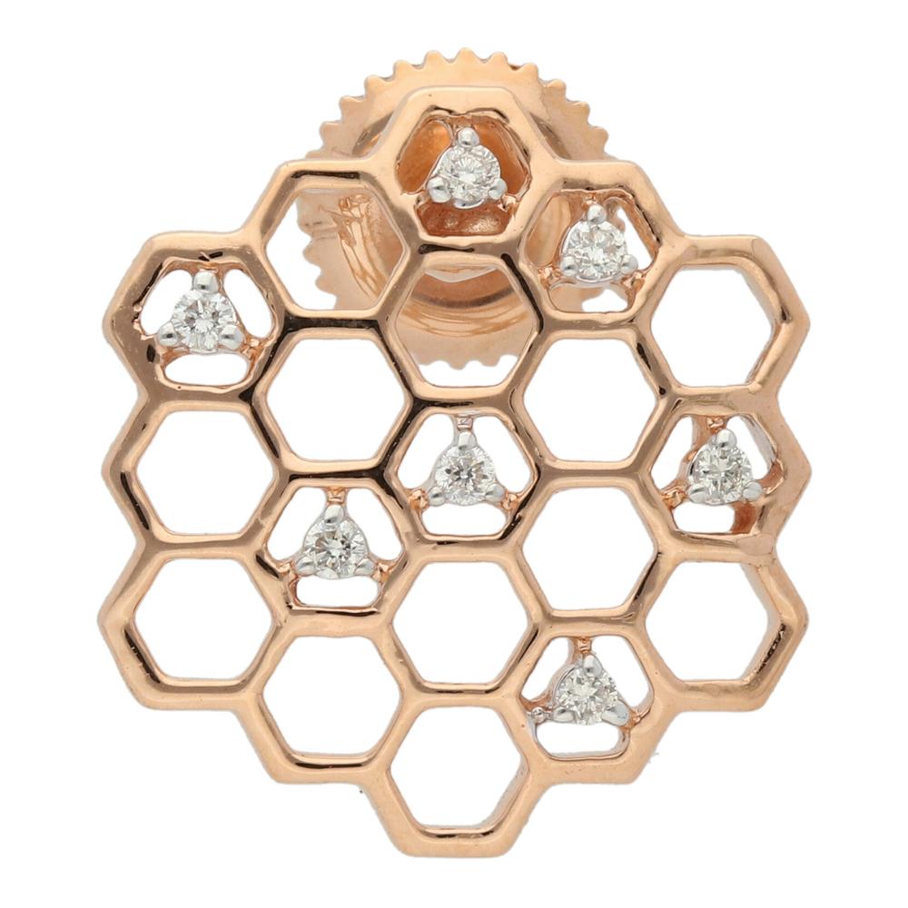 Buy Two Tone Plated Geometrical Design 18Kt Gold & Diamond Pendant Set