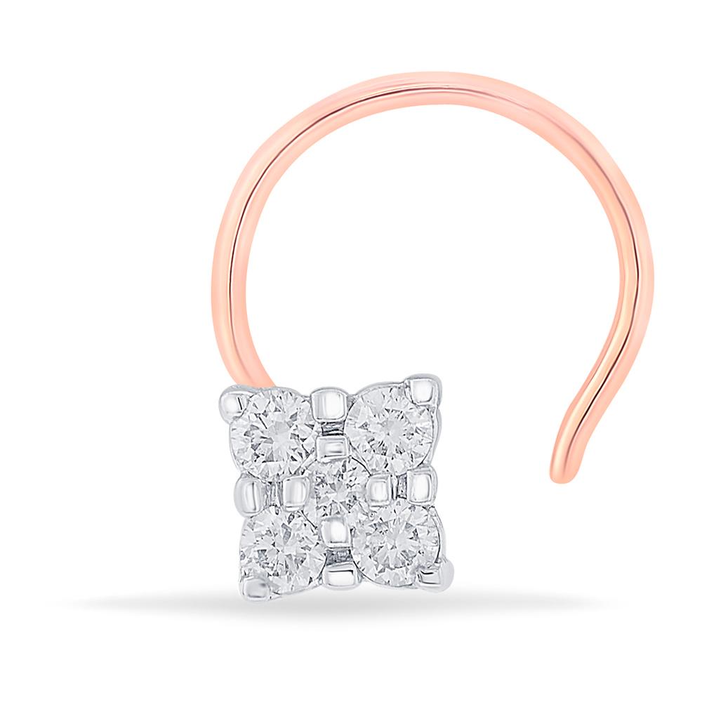 Buy 18 Karat Gold & Diamond Nose Pin