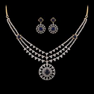 Buy 18 Karat Gold & Diamond Necklace Set