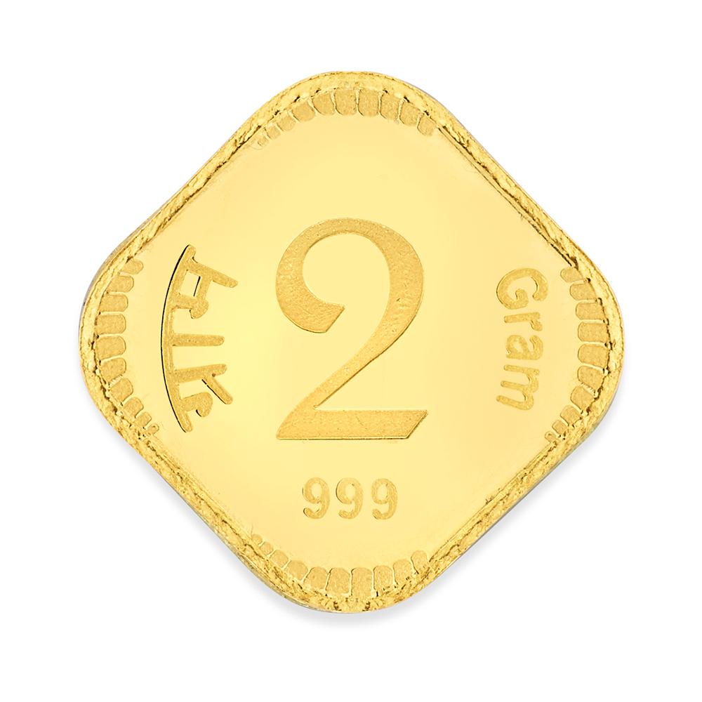 Buy 24 Karat Floral Design 2 Grams Gold Coin