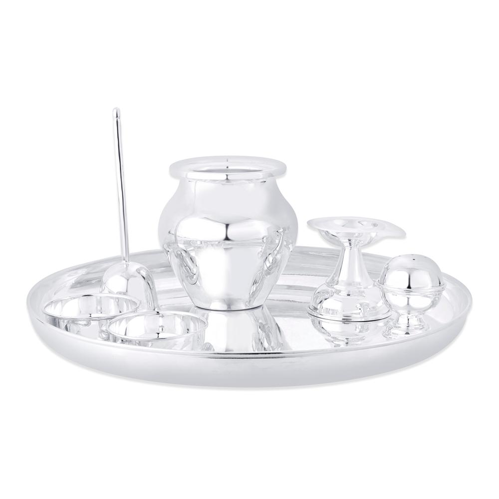 Buy 925 Purity Silver Pooja Thali Set