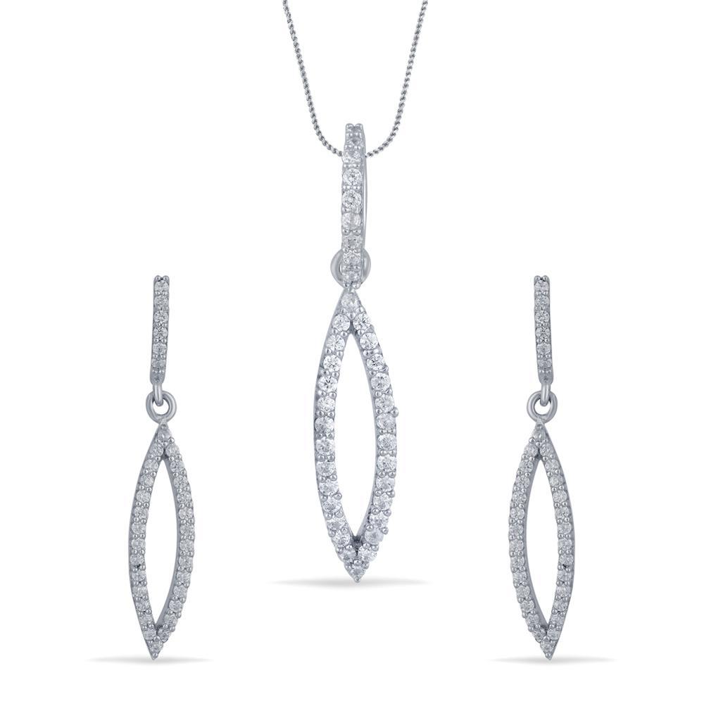 Buy Celestial Tear Silver Pendant Set