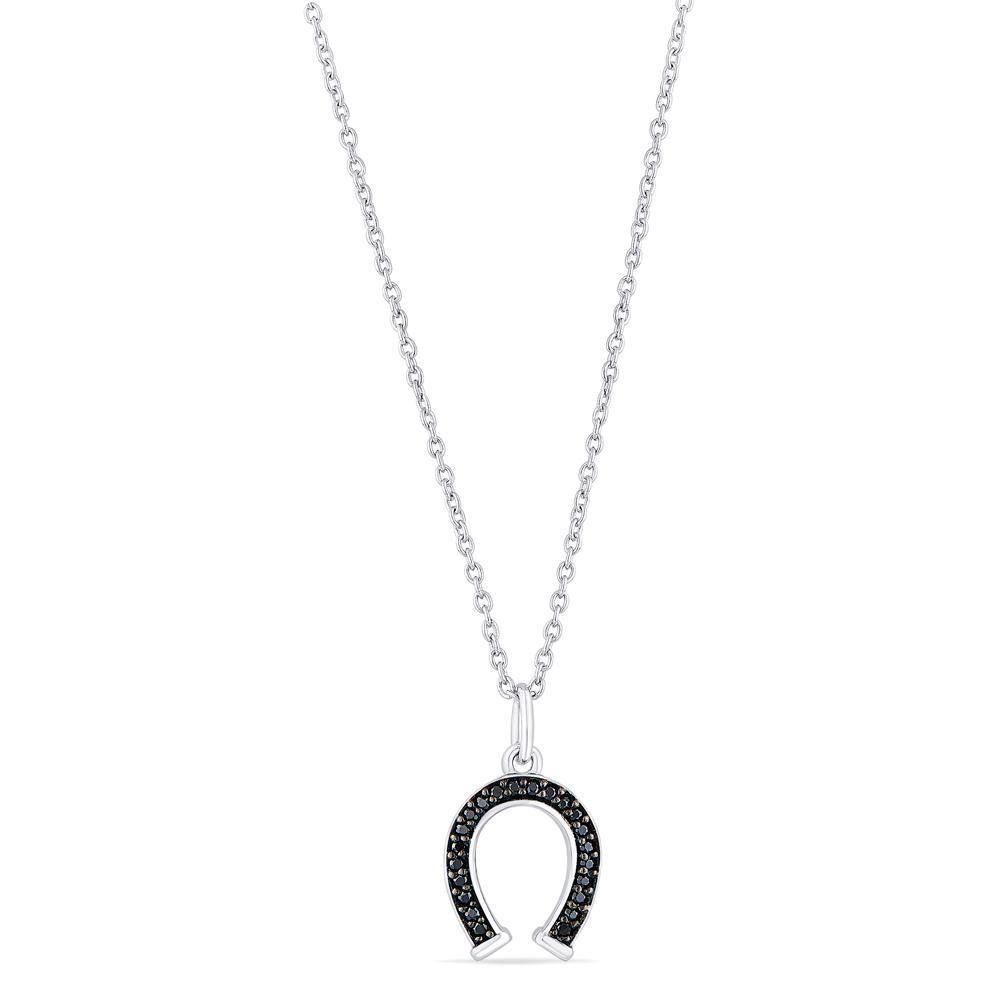 Buy Black Onyx Horseshoe Silver Necklace