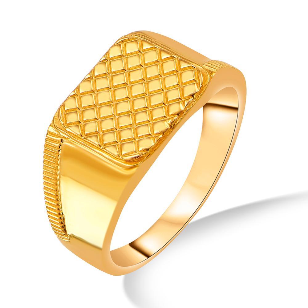 Buy Men's Rectangular Textured Top Gold Ring