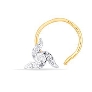 Buy 18 Karat Gold & Diamond Nose Pin