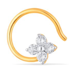 Buy 14 Karat Gold & Diamond Nose Pin