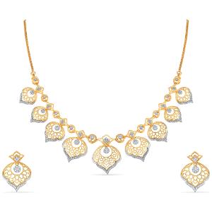 Buy 14 Karat Gold & Diamond Necklace Set