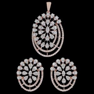 Buy 14 Karat Gold & Diamond Pendant Set