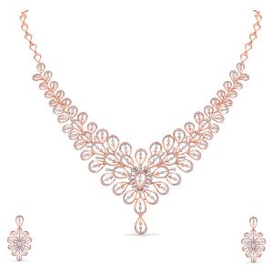 Buy 18 Karat Gold & Diamond Necklace Set