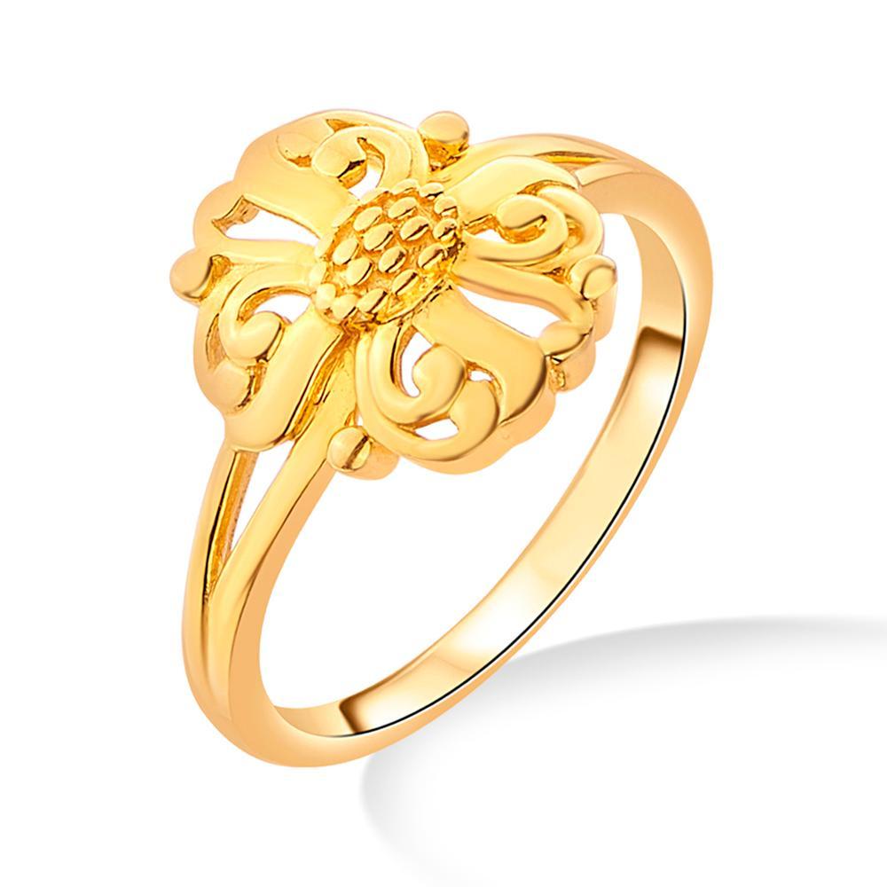 Buy Sculpted Flower Gold Ring