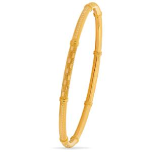 Buy Textured Herringbone Gold Bangle