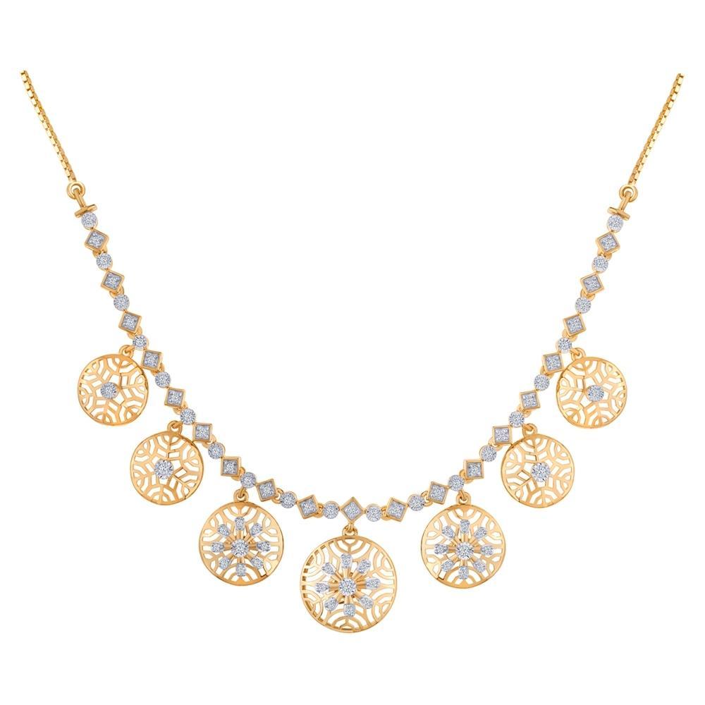 Buy Guilloché Disc Gold Necklace