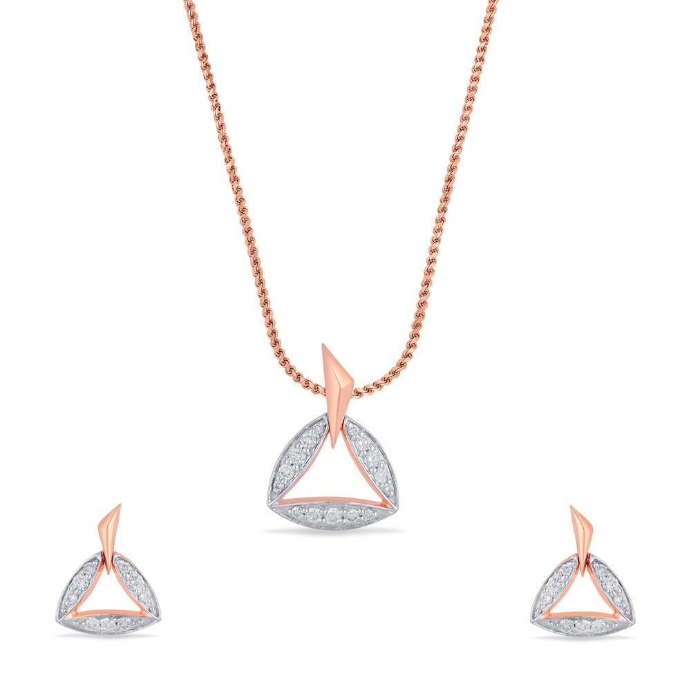 Buy 14 Karat Gold & Diamond Pendant Set