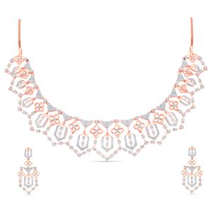 Buy 14 Karat Gold & Diamond Necklace Set