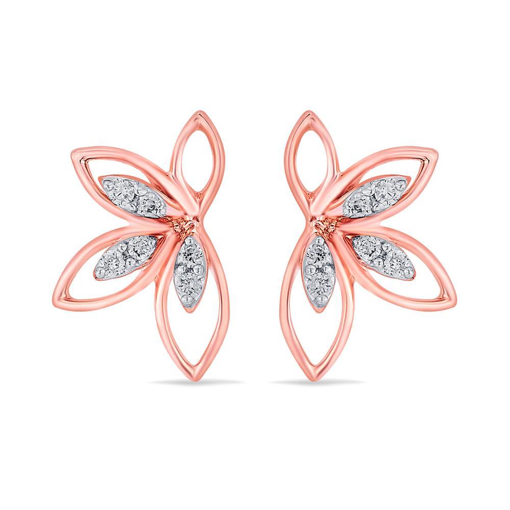Buy Elegant half floral diamond earrings