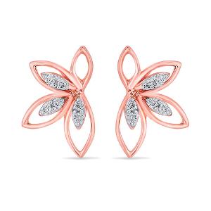 Buy Elegant half floral diamond earrings