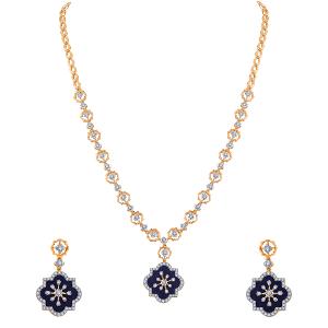 Buy 14 Karat Gold & Diamond Necklace Set