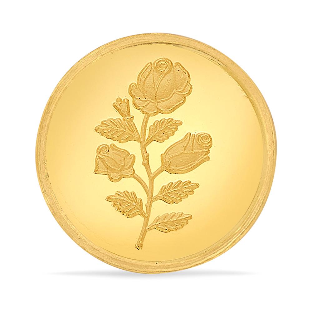 Buy 24 Karat Yellow Finish 1 Gram Floral Gold Coin