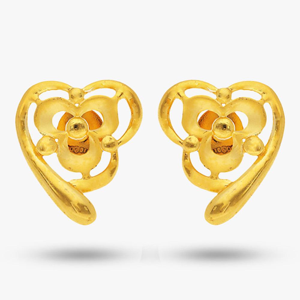 Yellow Finish Heart Design 22 Kt Gold Earrings | Gold - Reliance ...