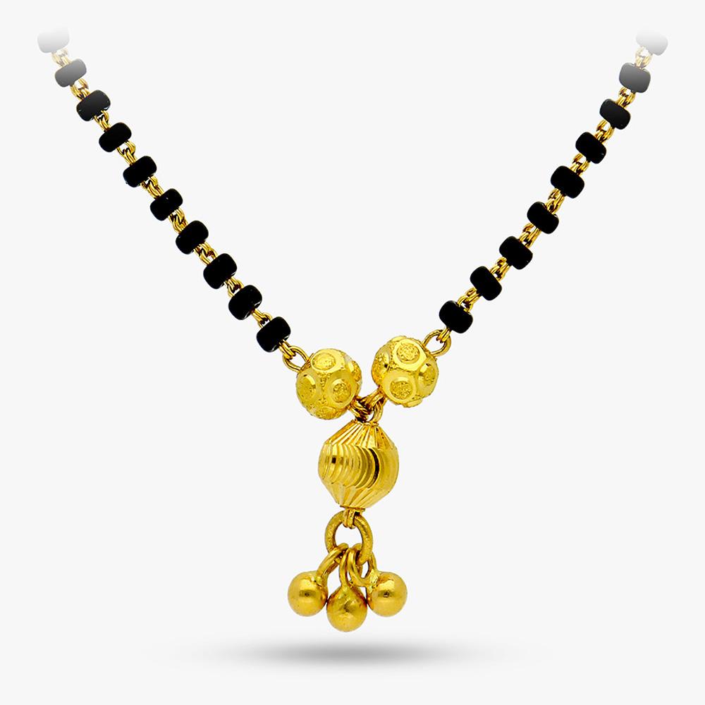 Yellow Gold Finish Round Design 22Kt Gold Mangalsutra | Gold ...