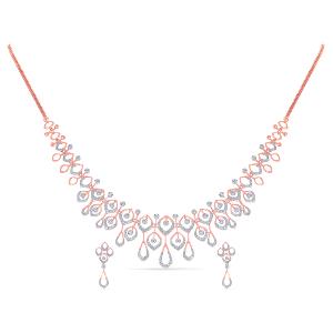 Buy 14 Karat Gold & Diamond Necklace Set