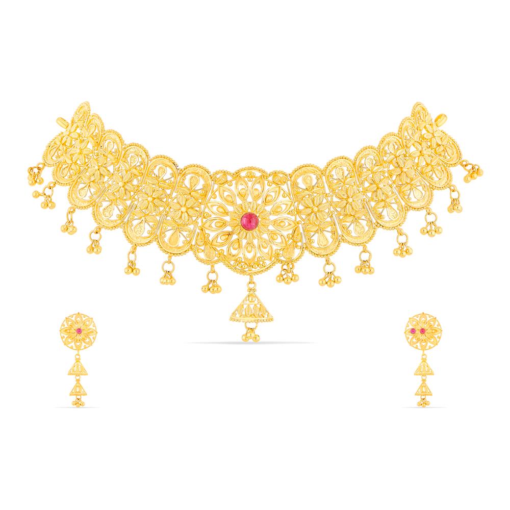 Buy 22 Karat Gold Necklace Set