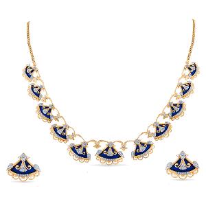 Buy 14 Karat Gold & Diamond Necklace Set