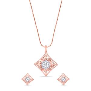 Buy 14 Karat Gold & Diamond Pendant Set