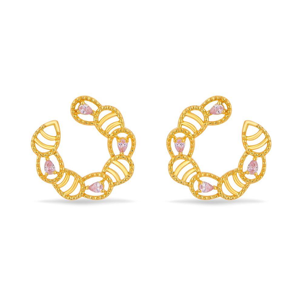 Buy Elegant Ensemble Orange Peel Earrings