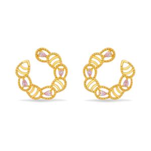 Buy Elegant Ensemble Orange Peel Earrings