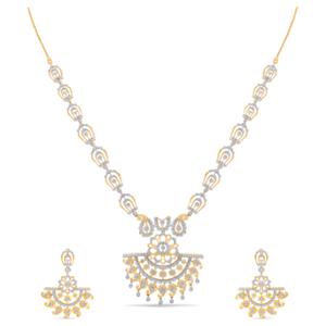 Buy 18 Karat Gold & Diamond Necklace Set