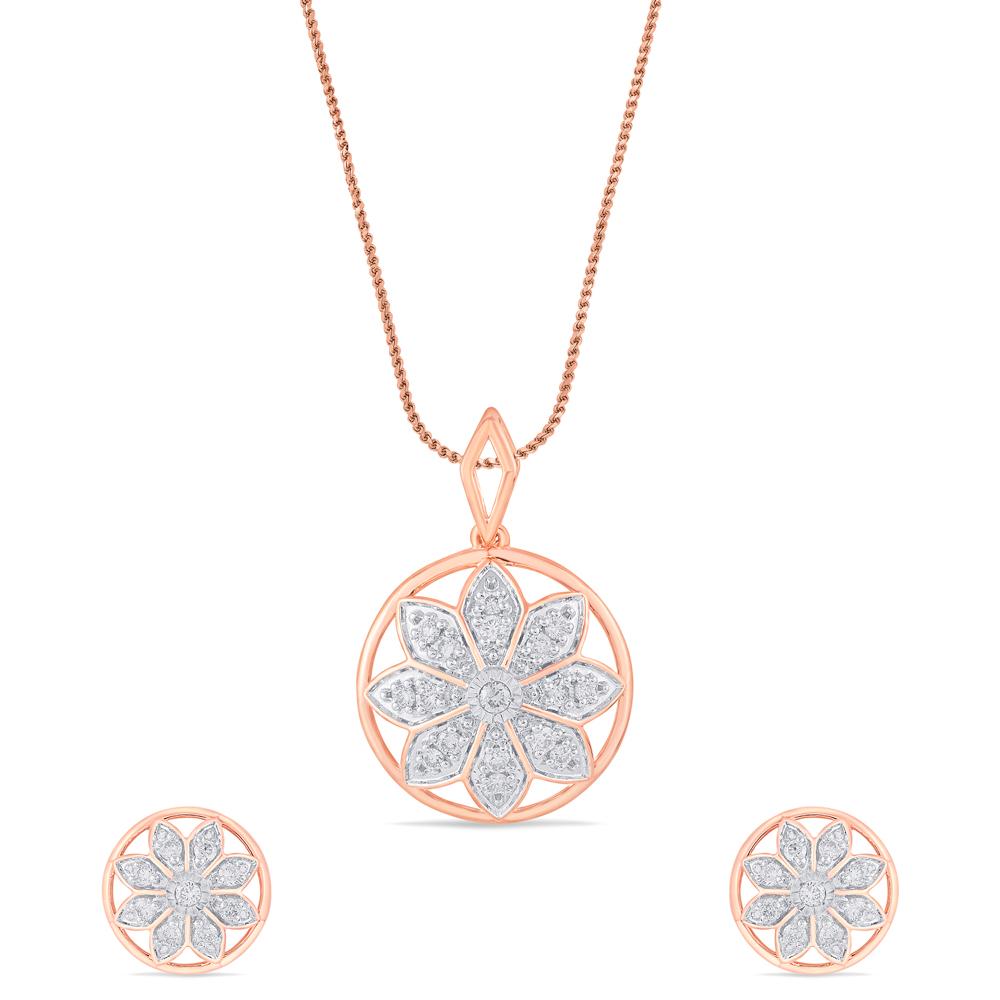 Buy 14 Karat Gold & Diamond Pendant Set