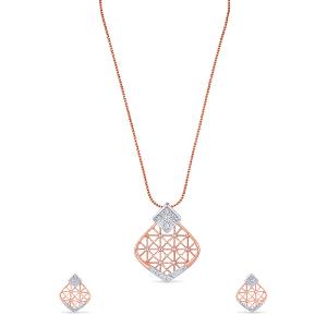 Buy 14 Karat Gold & Diamond Pendant Set