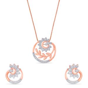 Buy 14 Karat Gold & Diamond Pendant Set